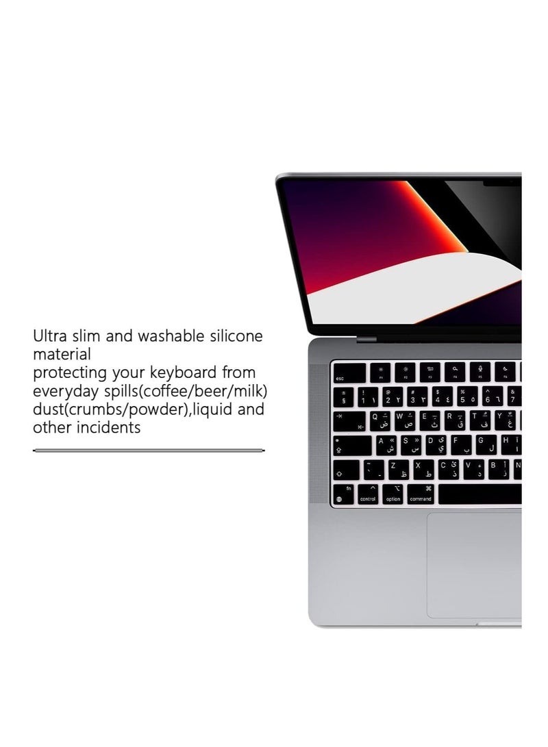 NTECH Arabic UK Keyboard Cover for MacBook Air M2 Chip 13.6" A2681 MacBook Pro 16-inch & 14" models 2021 & 2022, MacBook Pro 16 A2485, MacBook Pro 14 M1 Pro & M1 Max Chip A2442 (Eng/Arabic Uk) - Image 5