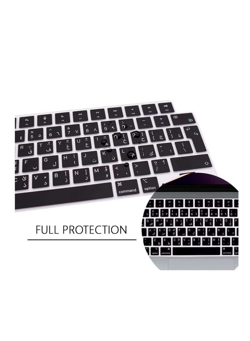 NTECH Arabic UK Keyboard Cover for MacBook Air M2 Chip 13.6" A2681 MacBook Pro 16-inch & 14" models 2021 & 2022, MacBook Pro 16 A2485, MacBook Pro 14 M1 Pro & M1 Max Chip A2442 (Eng/Arabic Uk) - Image 3