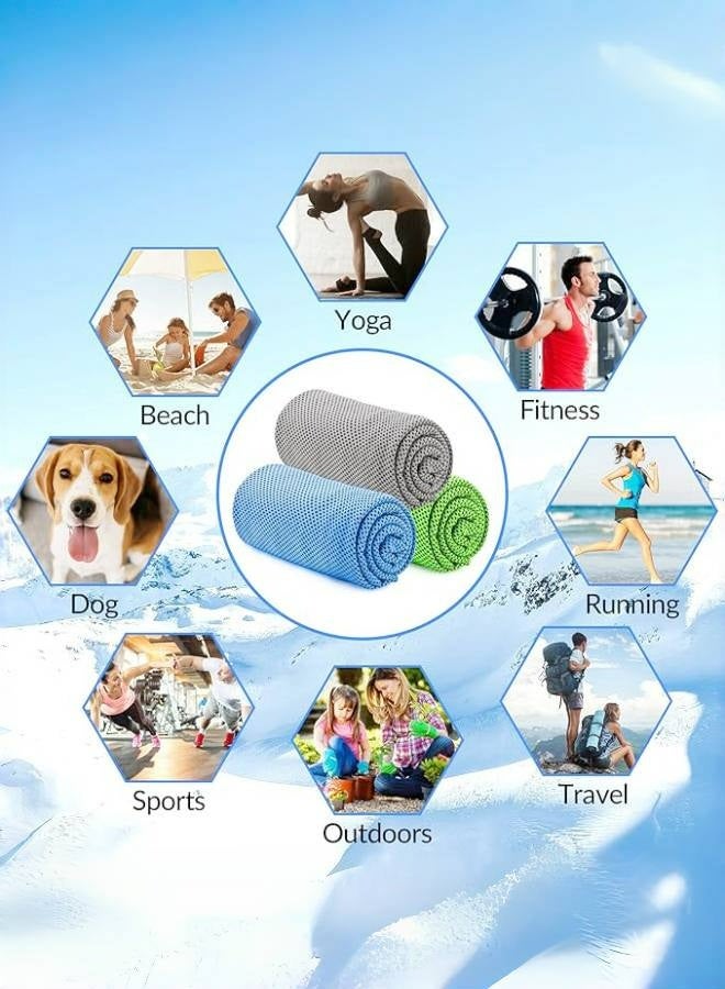 Generic Gym Cooling Towels (3-Pack) - Ice-Sensation Sweat Towel, Quick-Dry Microfiber Cloth for Exercise, Yoga, Running & More - High-Absorbency Cooling Towels for Intense Workouts (100x30cm)  - Image 5