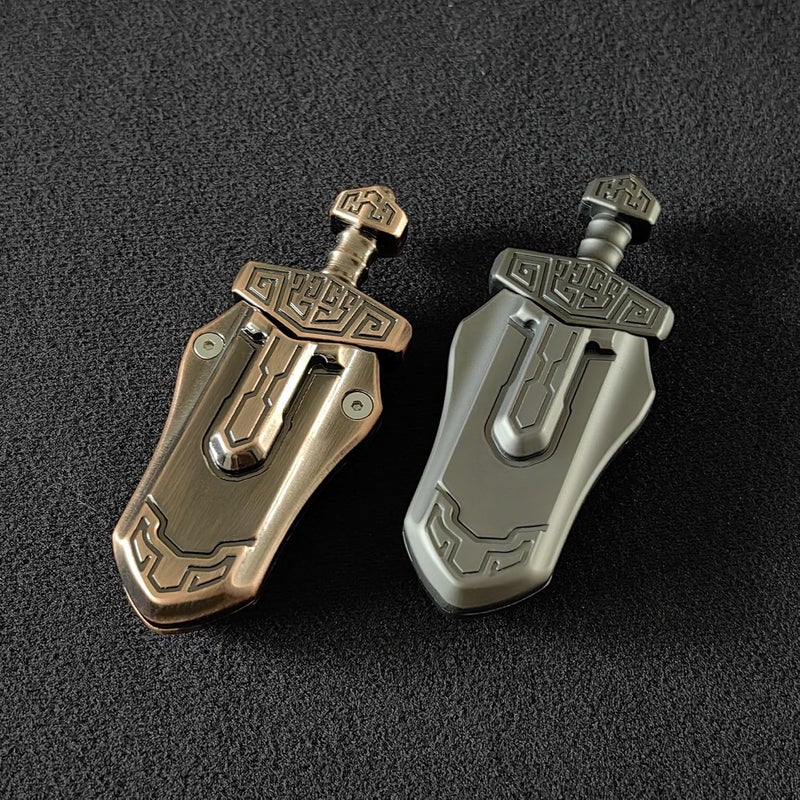 T-Conceal لعبة تخفيف الضغط EDC Sword، ألعاب تحريك الانزلاق، ألعاب تحريك لتخفيف التوتر للبالغين، ألعاب معدنية مغناطيسية، ألعاب مضادة للقلق لمكتب العمل (رمادي+برونزي) - Image 1