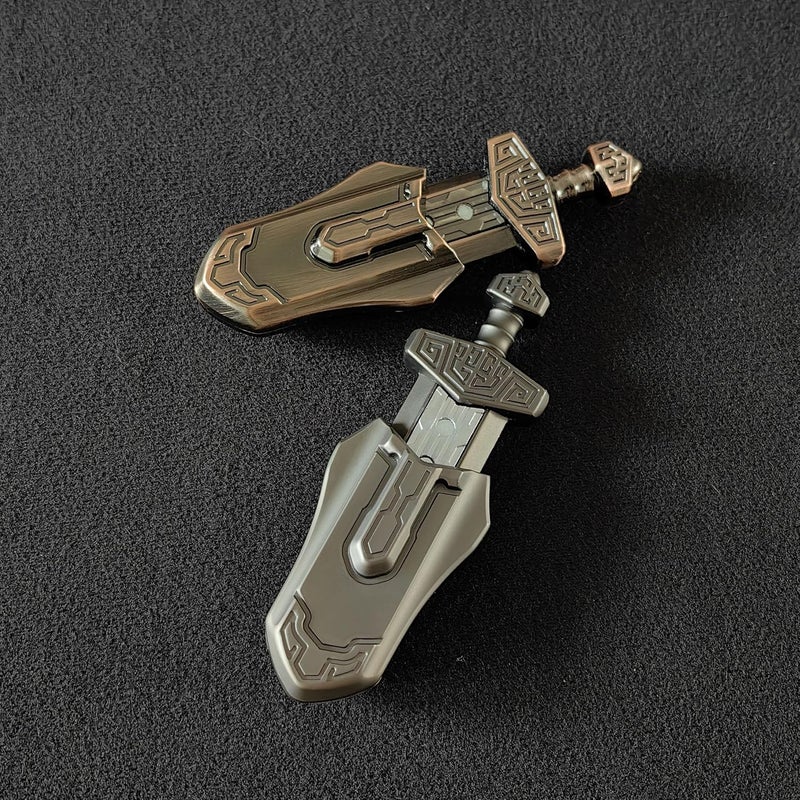 T-Conceal لعبة تخفيف الضغط EDC Sword، ألعاب تحريك الانزلاق، ألعاب تحريك لتخفيف التوتر للبالغين، ألعاب معدنية مغناطيسية، ألعاب مضادة للقلق لمكتب العمل (رمادي+برونزي) - Image 2