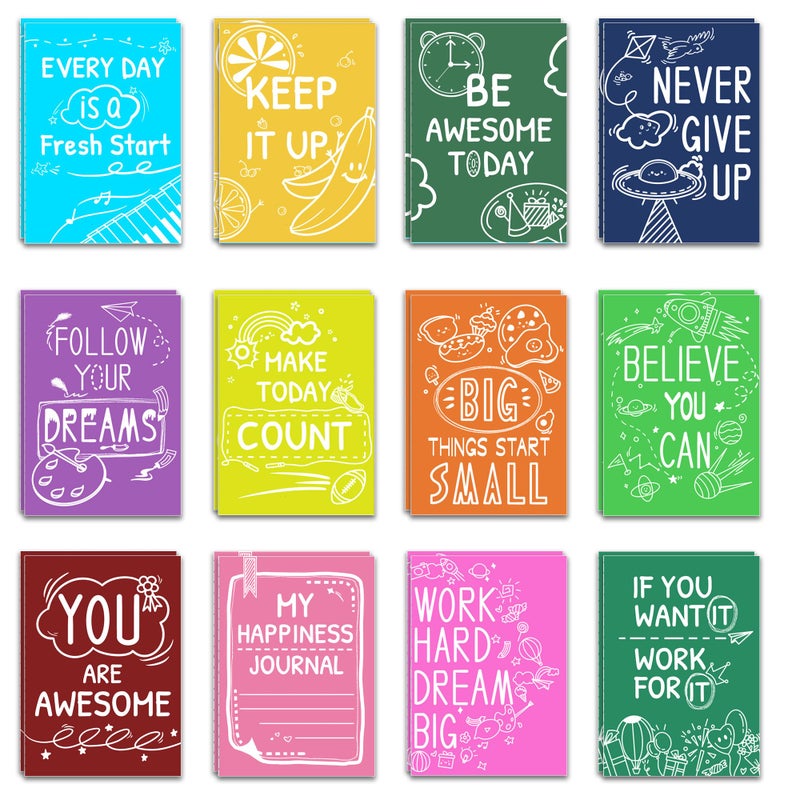 Vusnud 24 Packs - Gifts in Bulk Mini Inspirational Notebooks for Party Favors, Small Motivational Notepads, Cute Notebooks for Coworkers, Gifts from Teacher - Image 1