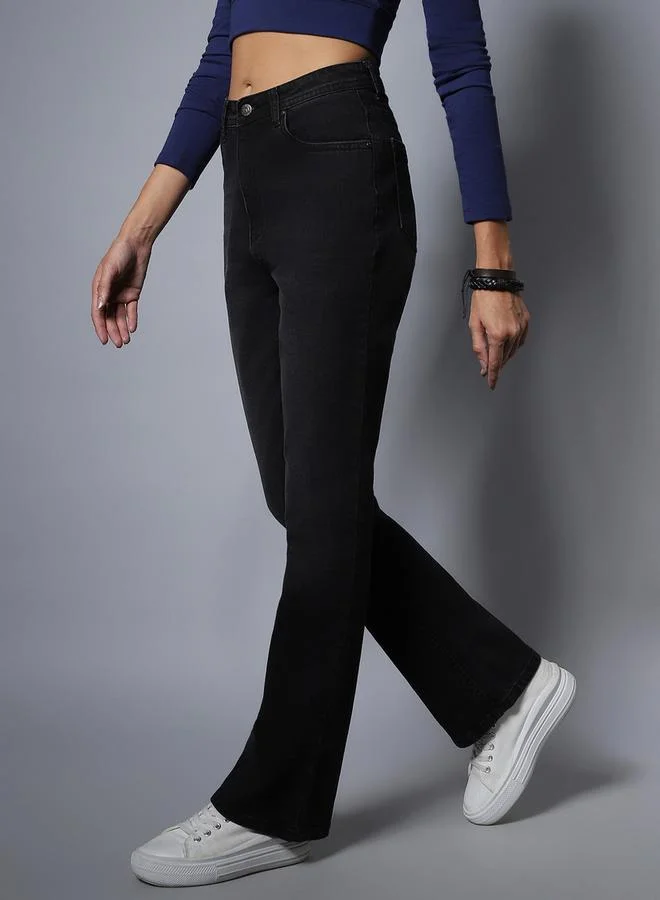 HIGH STAR Stretchable Bootcut Jeans with Pockets by Styli