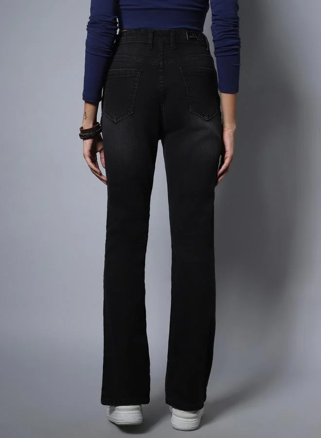 HIGH STAR Stretchable Bootcut Jeans with Pockets by Styli
