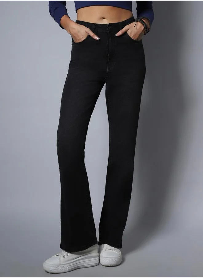 HIGH STAR Stretchable Bootcut Jeans with Pockets by Styli