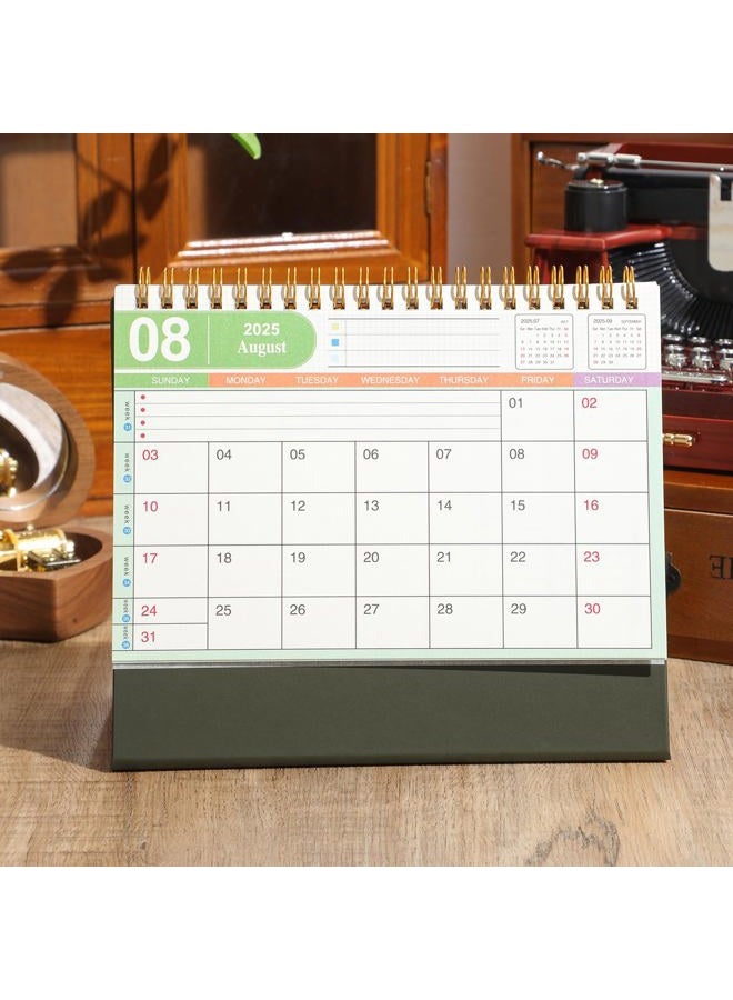 MOOJULY Small Desk Calendar 2026, Use Now to Dec 2026, Standing Flip Desktop Calendar with To-do List & Notes, Academic Year Desk Calendar with Stickers, Monthly Calendar for Home Office (Green) - Image 2