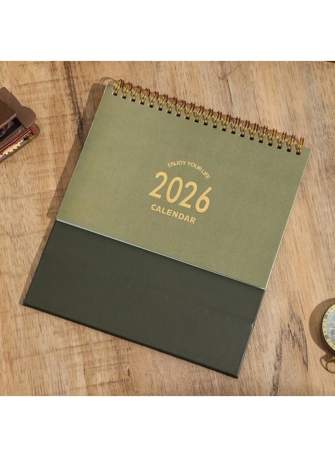 MOOJULY Small Desk Calendar 2026, Use Now to Dec 2026, Standing Flip Desktop Calendar with To-do List & Notes, Academic Year Desk Calendar with Stickers, Monthly Calendar for Home Office (Green) - Image 3