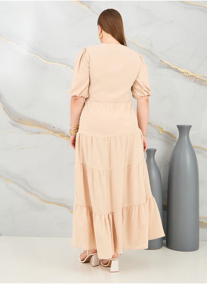 Styli - Button Detail Tiered Maxi Dress - Image 1
