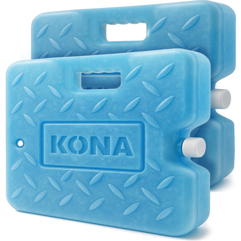 Kona Blue Ice Large Ice Packs for Coolers - Long Lasting Design - Refreezable Reusable Cooler Ice Pack (2) - Image 1