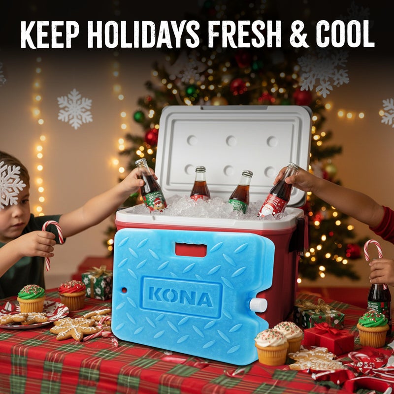 Kona Blue Ice Large Ice Packs for Coolers - Long Lasting Design - Refreezable Reusable Cooler Ice Pack (2) - Image 2