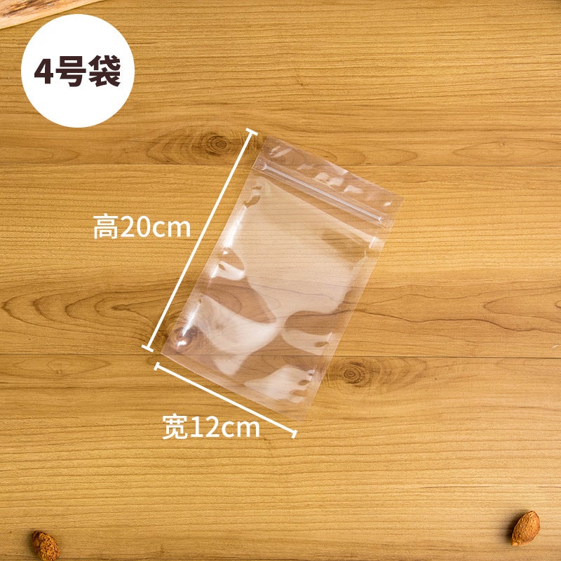 Transparent Three-Side Sealed Self-Sealing Bag Food Sealed Bag Flat Bottom Plastic Sealed Bag Nut Snack Sealed Bag - Image 1