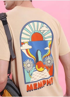 Ketch Graphic Print Round Neck Relaxed Fit T-Shirt by Styli  - Image 5