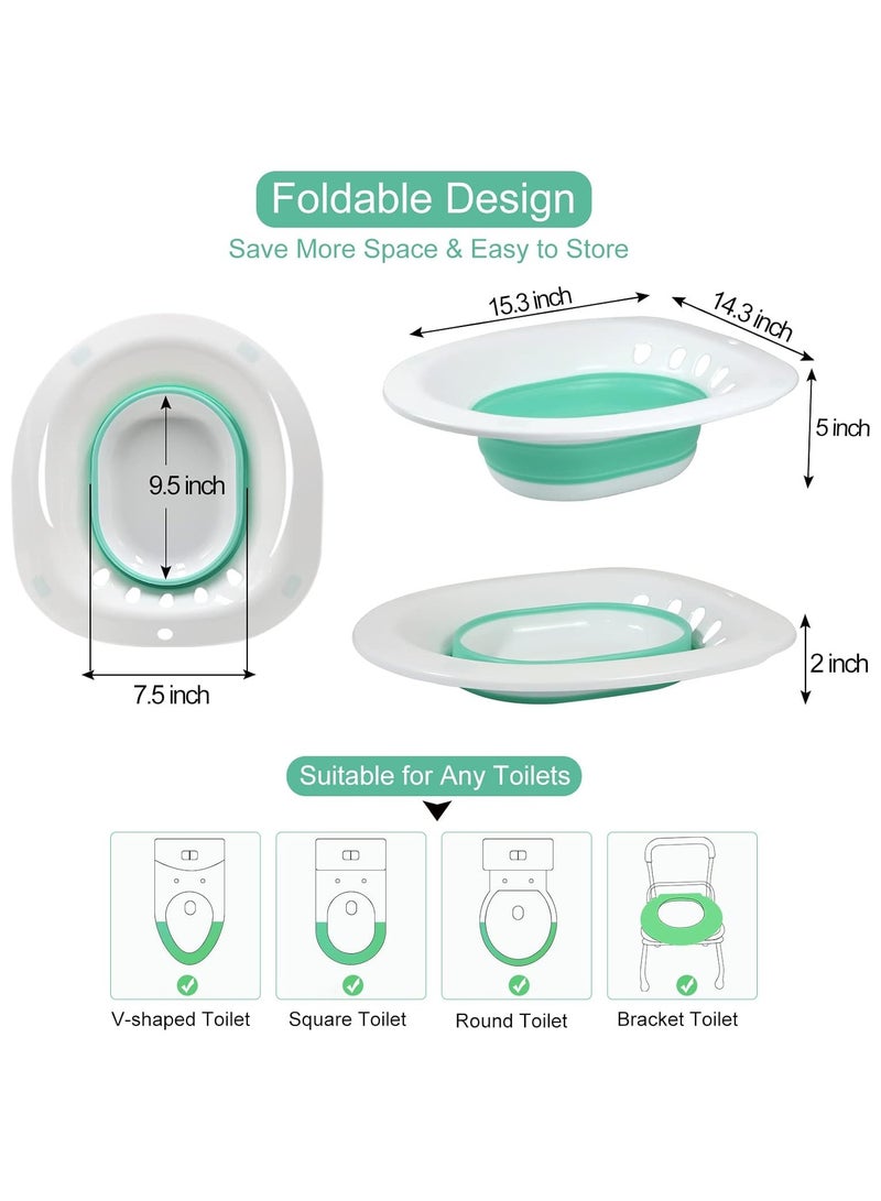 Ru syanl Sitz Bath for Hemorrhoids Sitz Bath for Toilet Seat Sitz Bath for Postpartum Care Sits Bath Kit for Women Collapsible Wider Seating Area Deeper Bowl  - Image 2