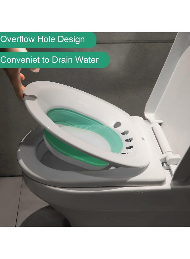 Ru syanl Sitz Bath for Hemorrhoids Sitz Bath for Toilet Seat Sitz Bath for Postpartum Care Sits Bath Kit for Women Collapsible Wider Seating Area Deeper Bowl  - Image 3