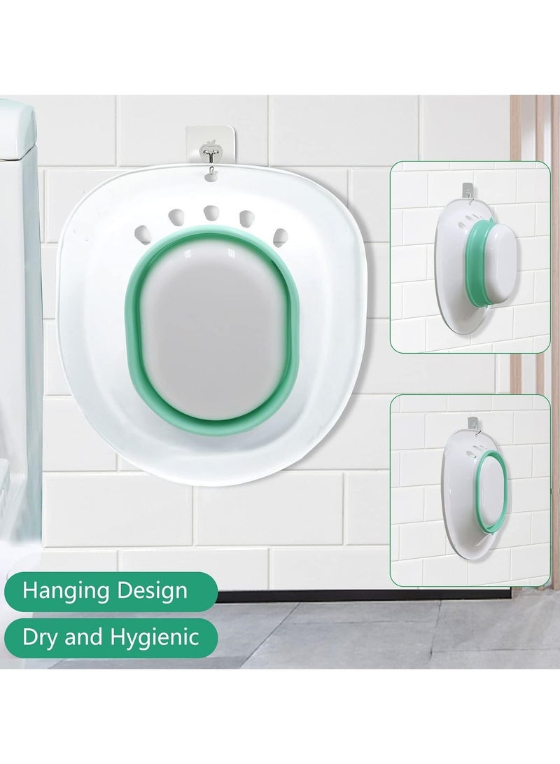 Sitz Bath for Hemorrhoids Sitz Bath for Toilet Seat Sitz Bath for Postpartum Care Sits Bath Kit for Women Collapsible Wider Seating Area Deeper Bowl