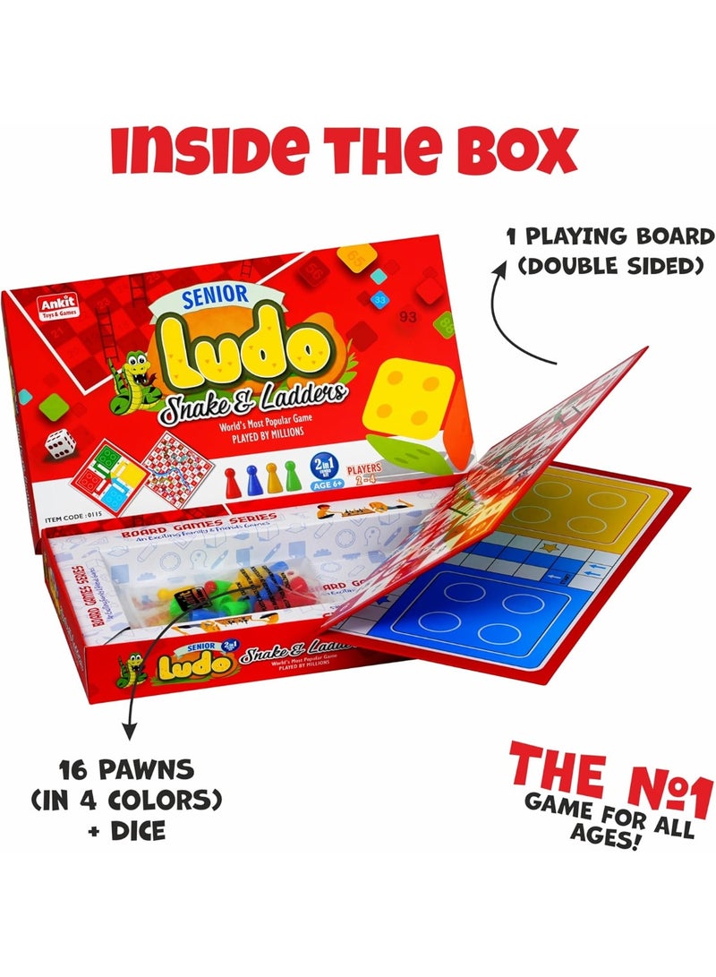 أنكيت تويز مجموعة ألعاب لوحية "أنكيت تويز" (Ankit Toys) 2 في 1: لودو (Ludo) ولعبة السلم والثعبان (Snake & Ladders) - إصدار للكبار - Image 2