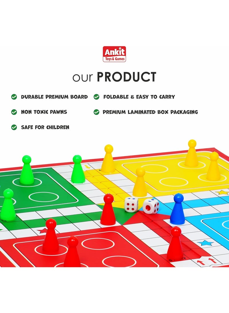 أنكيت تويز مجموعة ألعاب لوحية "أنكيت تويز" (Ankit Toys) 2 في 1: لودو (Ludo) ولعبة السلم والثعبان (Snake & Ladders) - إصدار للكبار - Image 4