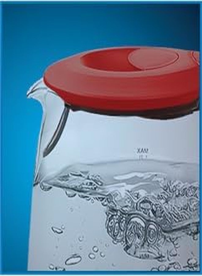EUROSTAR EKG121RD 1.2L Glass Kettle, Red - Image 5