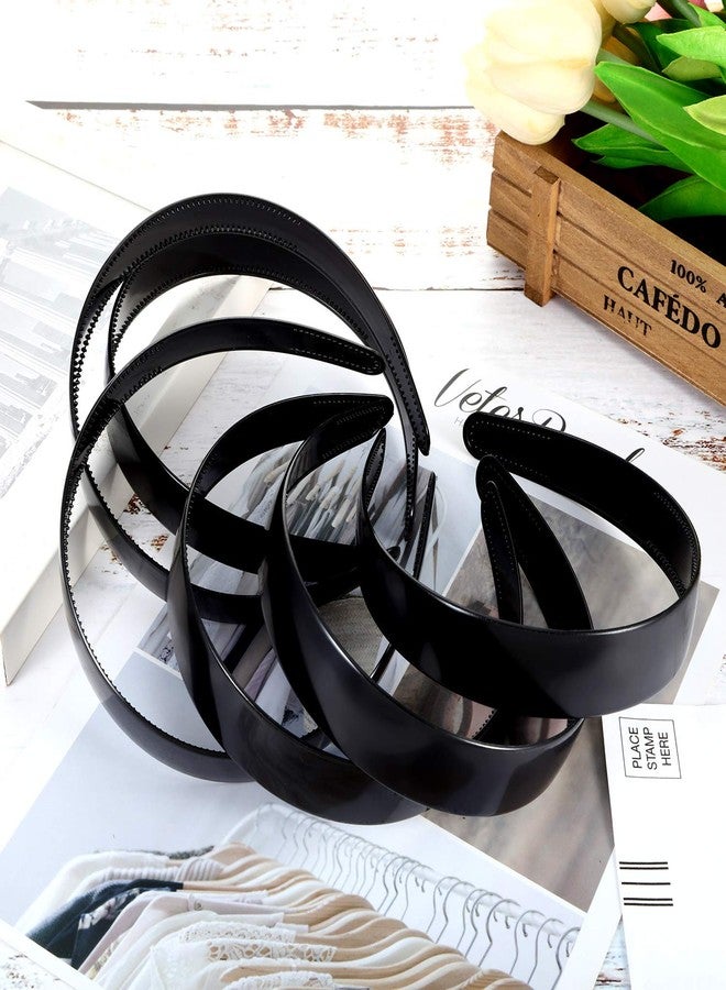 HESTYA Plastic Headbands DIY 1 Inch Plain Blank No Teeth Hair Bands Headwear Plain Headbands for Women Graduation Halloween(Black,40 Pcs) - Image 2