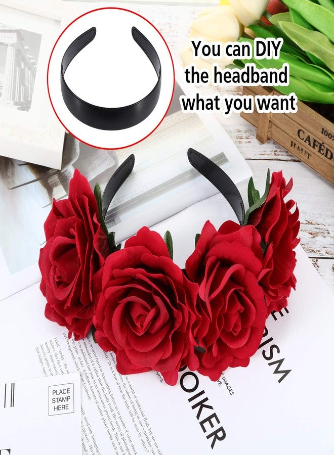 HESTYA Plastic Headbands DIY 1 Inch Plain Blank No Teeth Hair Bands Headwear Plain Headbands for Women Graduation Halloween(Black,40 Pcs) - Image 4