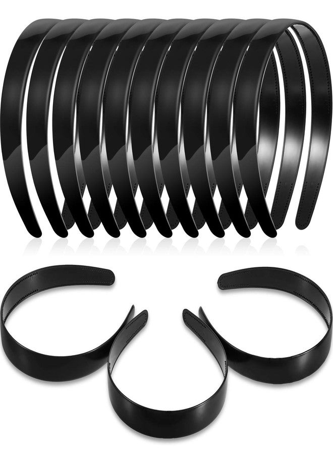 HESTYA Plastic Headbands DIY 1 Inch Plain Blank No Teeth Hair Bands Headwear Plain Headbands for Women Graduation Halloween(Black,40 Pcs) - Image 1