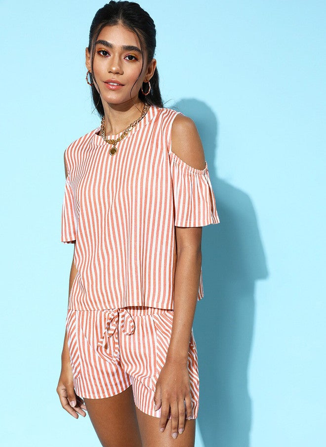 beebelle ETC X beebelle Striped Round Neck Night Suit - Image 4