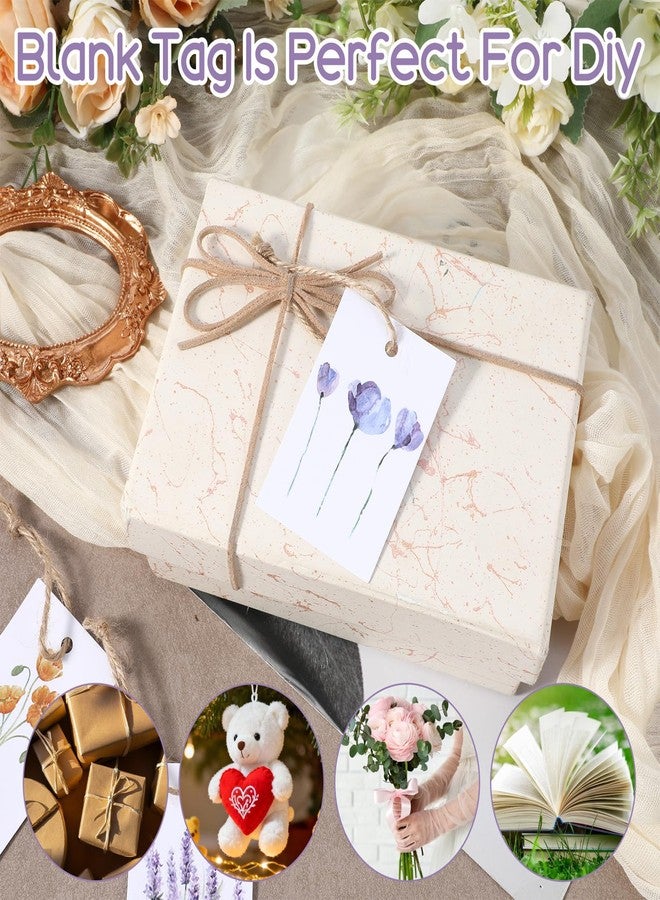 Yolev 50 Pcs Floral Blank Gift Tags with String 5 Style Paper Gift Tags 2 x 3 in Elegant Watercolor Floral Paper Tags with Strings Set for Wedding Bridal Shower Birthday Party Favor Decor Supplies - Image 2