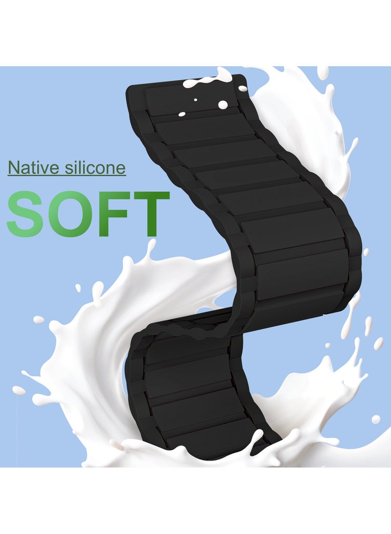 ICARLUS Magnetic Watchband Compatible with Apple Watch for Men 38mm 40mm 41mm 42mm（Series 10） Women Silicone Sport Strong Magnet Strap for iWatch Series 10 9 ULTRA 2 SE 8 7 6 5 4 3 1 - Image 3