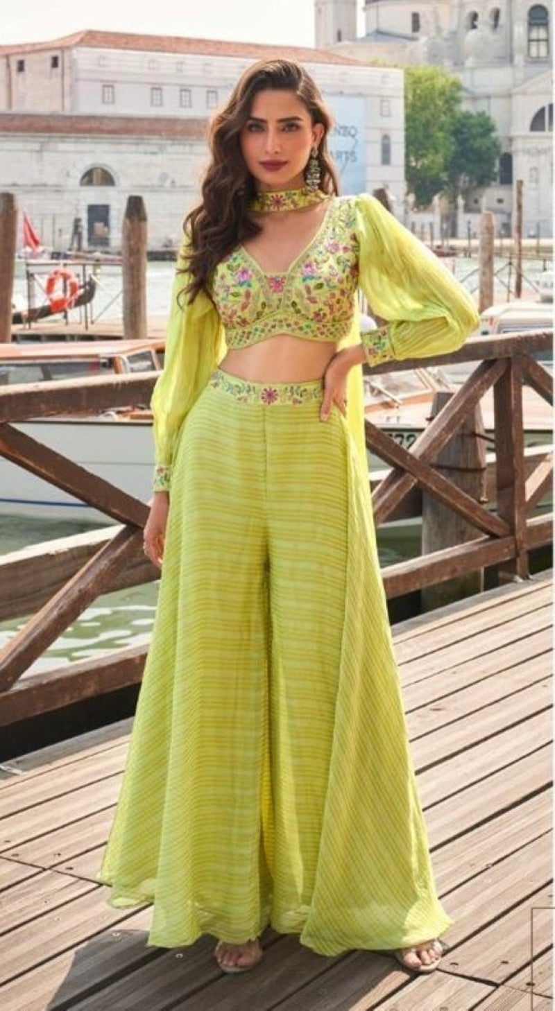ANAITA Green Silk Free Size Stitched Suit with Embroidery Work - Image 3
