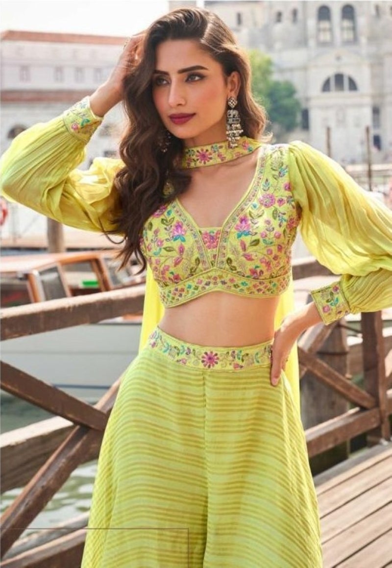 ANAITA Green Silk Free Size Stitched Suit with Embroidery Work - Image 2