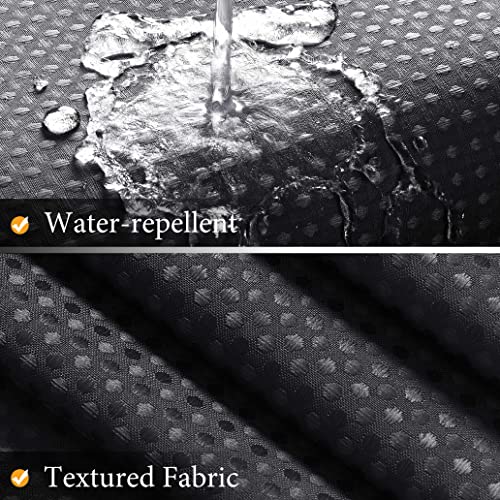 Naturoom Black Shower Curtains Black and White Ombre Bath Curtains for Bathroom, Textured Fabric Shower Curtain Liner with 12 Hooks, Water Repellent, Machine Washable, 72 x 72 inch - Image 3