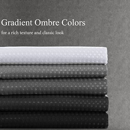 Naturoom Black Shower Curtains Black and White Ombre Bath Curtains for Bathroom, Textured Fabric Shower Curtain Liner with 12 Hooks, Water Repellent, Machine Washable, 72 x 72 inch - Image 4