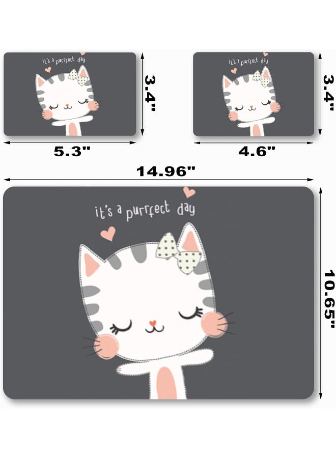 ARS Laptop Skin Sticker Decal,12" 13" 13.3" 14" 15" 15.4" 15.6 inch Laptop Vinyl Skin Sticker Cover Art Protector Notebook PC (Free 2 Wrist Pad Included), Decorative Waterproof Removable, Cute Cat - Image 2