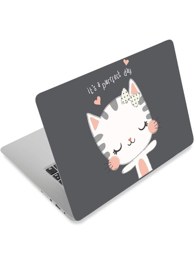 ARS Laptop Skin Sticker Decal,12" 13" 13.3" 14" 15" 15.4" 15.6 inch Laptop Vinyl Skin Sticker Cover Art Protector Notebook PC (Free 2 Wrist Pad Included), Decorative Waterproof Removable, Cute Cat - Image 1