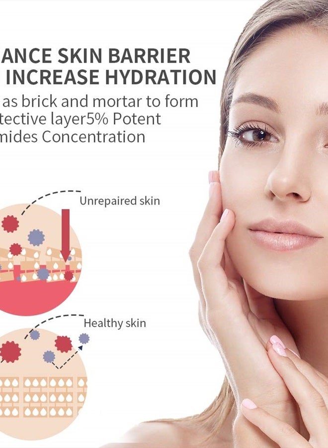 ANAI RUI سيروم الوجه بالسيراميد مع حمض الهيالورونيك، لتقليل الخطوط، تصحيح التجاعيد، إصلاح حاجز البشرة، تهدئة التشققات والاحمرار، سيروم السيراميد المضاد للشيخوخة، 1 أونصة سائلة - Image 3