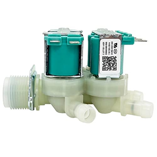 inruwo DC62-00214M DC62-30314K Washer Cold&Hot Water Inlet Solenoid Valve Set Package for Samsung, Maytag, Replace AP5623062, 2979589, PS4208704, DC62-30314H, 1810145, AP4204535 - Image 2