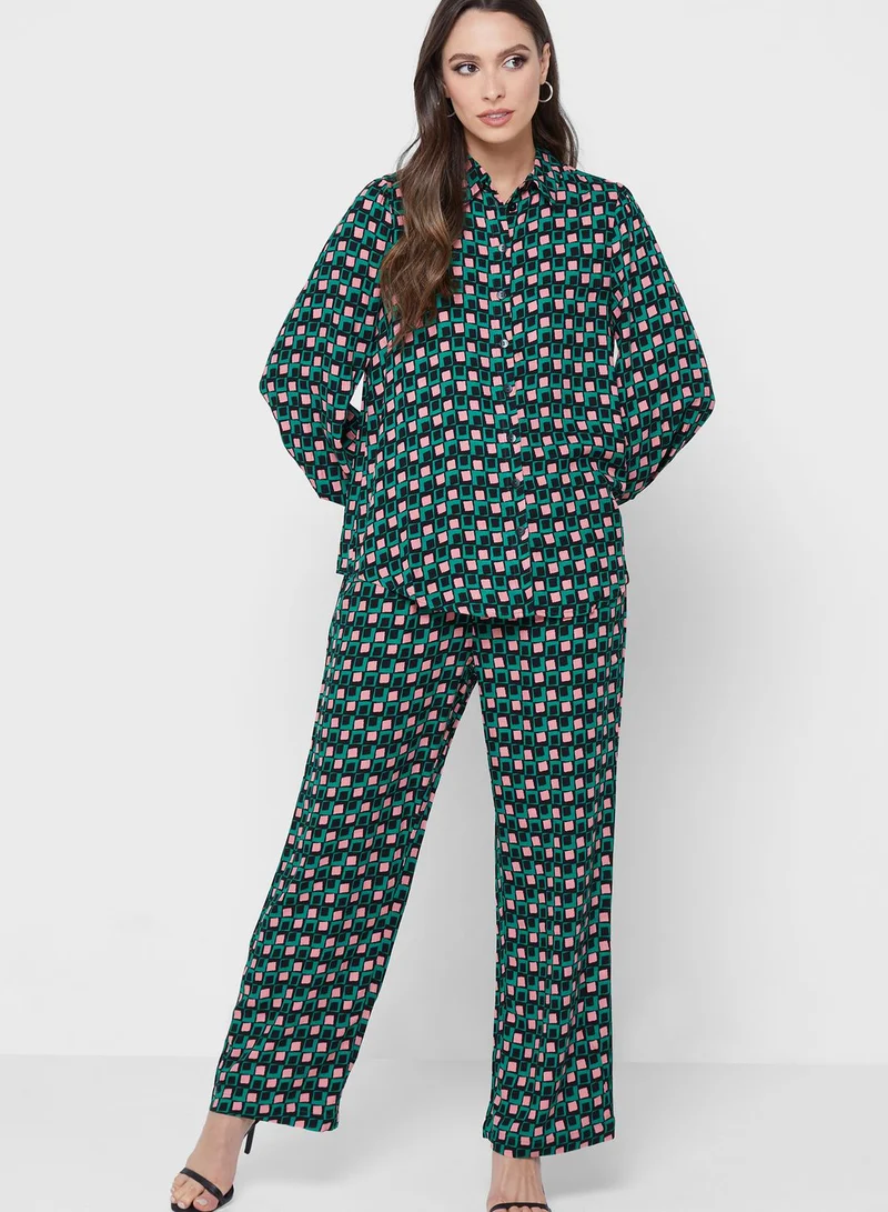 Louche Drawstring Detail Printed Pants