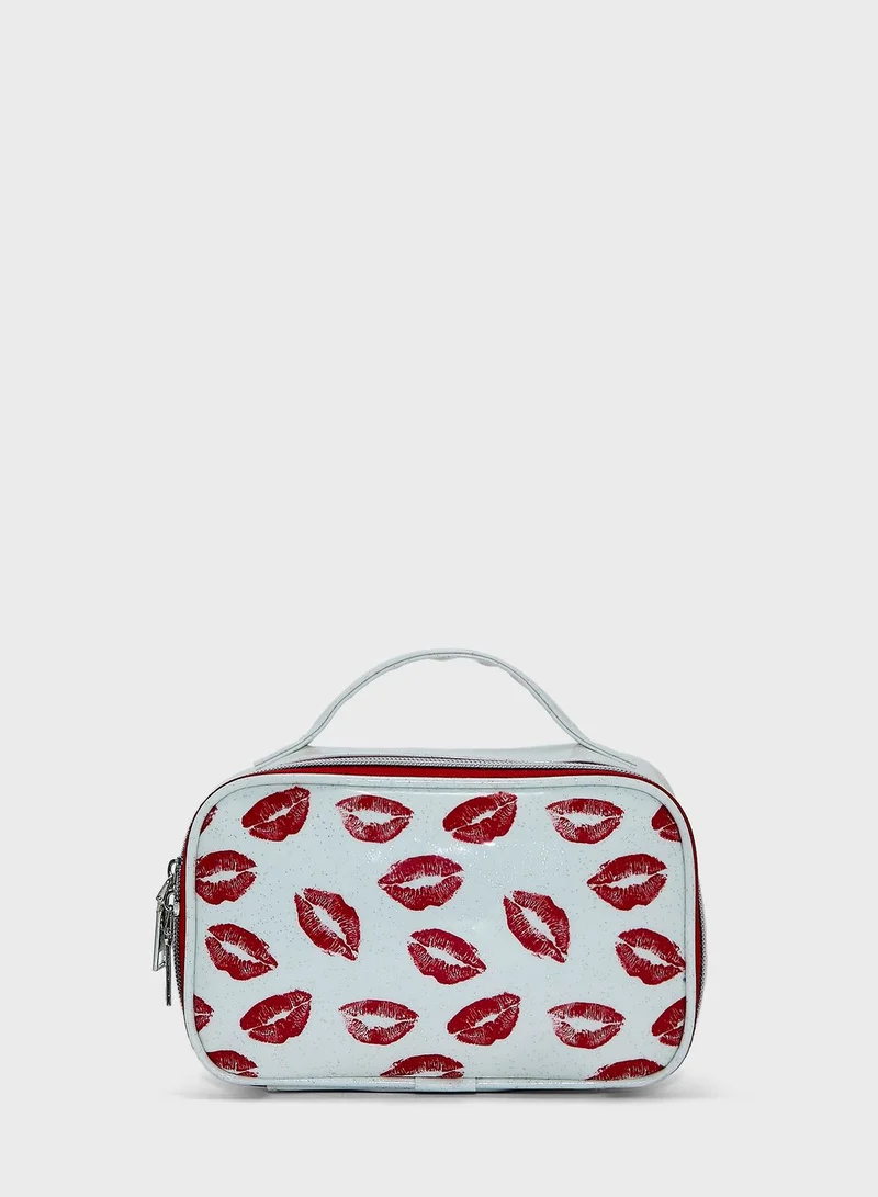 Ginger Red Lip Waterproof Cosmetic Bags