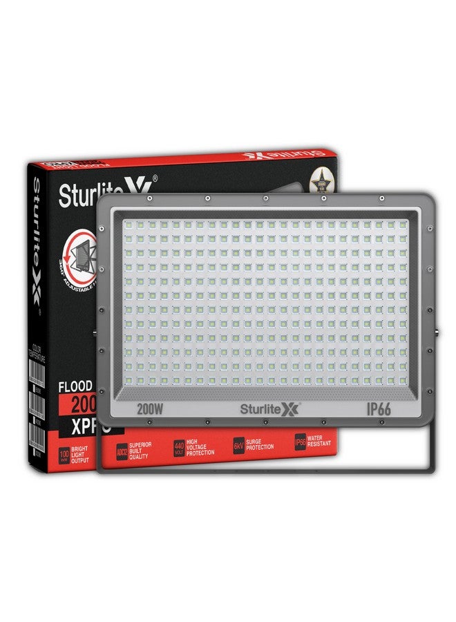 Sturlite Xpro 200 W LED Flood Light| Cool White 6500K Color Temperature LED Lamp| IP66 Waterproof Surge Protection Focus Light for Factory, Garage, Parking, Garden, Playground & Shop - Pack of 1 - Image 1