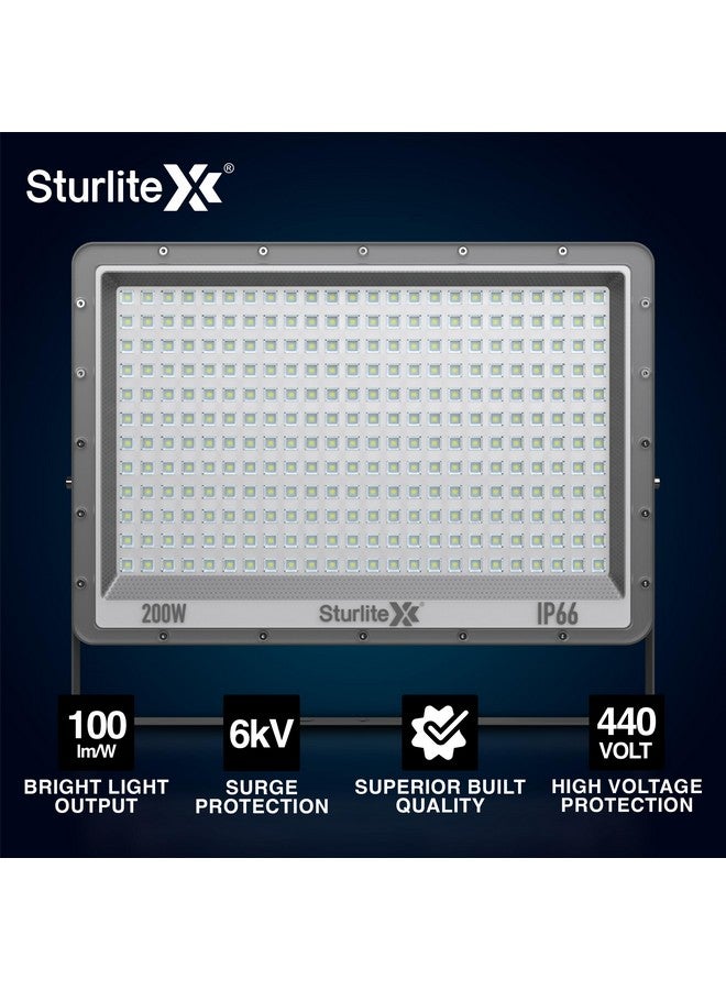 Sturlite Xpro 200 W LED Flood Light| Cool White 6500K Color Temperature LED Lamp| IP66 Waterproof Surge Protection Focus Light for Factory, Garage, Parking, Garden, Playground & Shop - Pack of 1 - Image 3