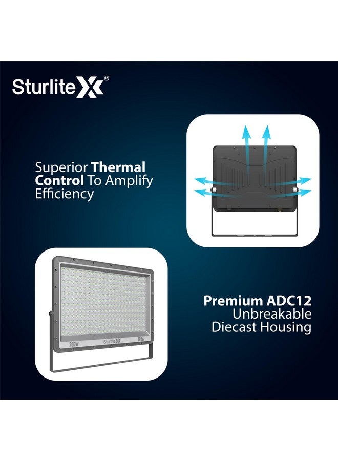Sturlite Xpro 200 W LED Flood Light| Cool White 6500K Color Temperature LED Lamp| IP66 Waterproof Surge Protection Focus Light for Factory, Garage, Parking, Garden, Playground & Shop - Pack of 1 - Image 4