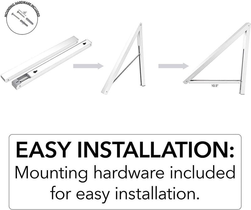 Zipron Wall Mountable Hidden Type Metal Space Savers Folding Clothes Rack HangerDrying Rack for Bedroom Bathroom Balcony White Color 1 Pieces - Image 4