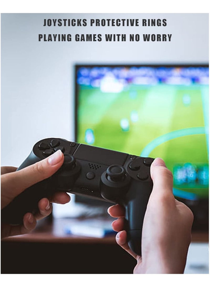 Captaintech SYOSI 12 Pcs Joystick Protectors, Transparent Elastic Silicone Joystick Protective Ring Invisible Protection During Gaming for Steam Deck/Xbox/PS4/PS5 Game Controller