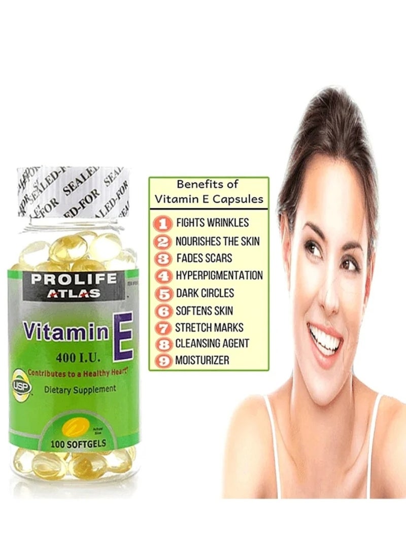 ATLAS [2 pieces] Proliv Atlas Vitamin E 400 IU × 100 soft capsules per piece. - Image 5