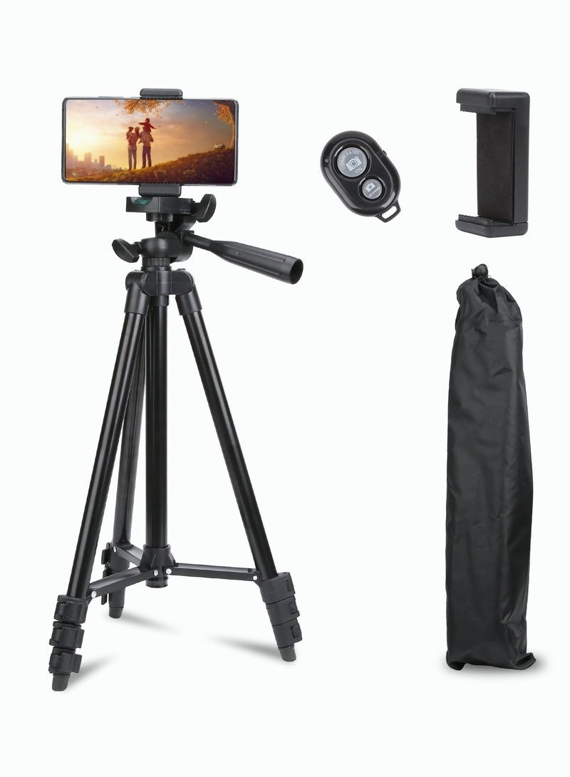 Bukela 51 Inch Extendable Phone Tripod and Camera Stand with Bluetooth Remote and Clip - Image 1