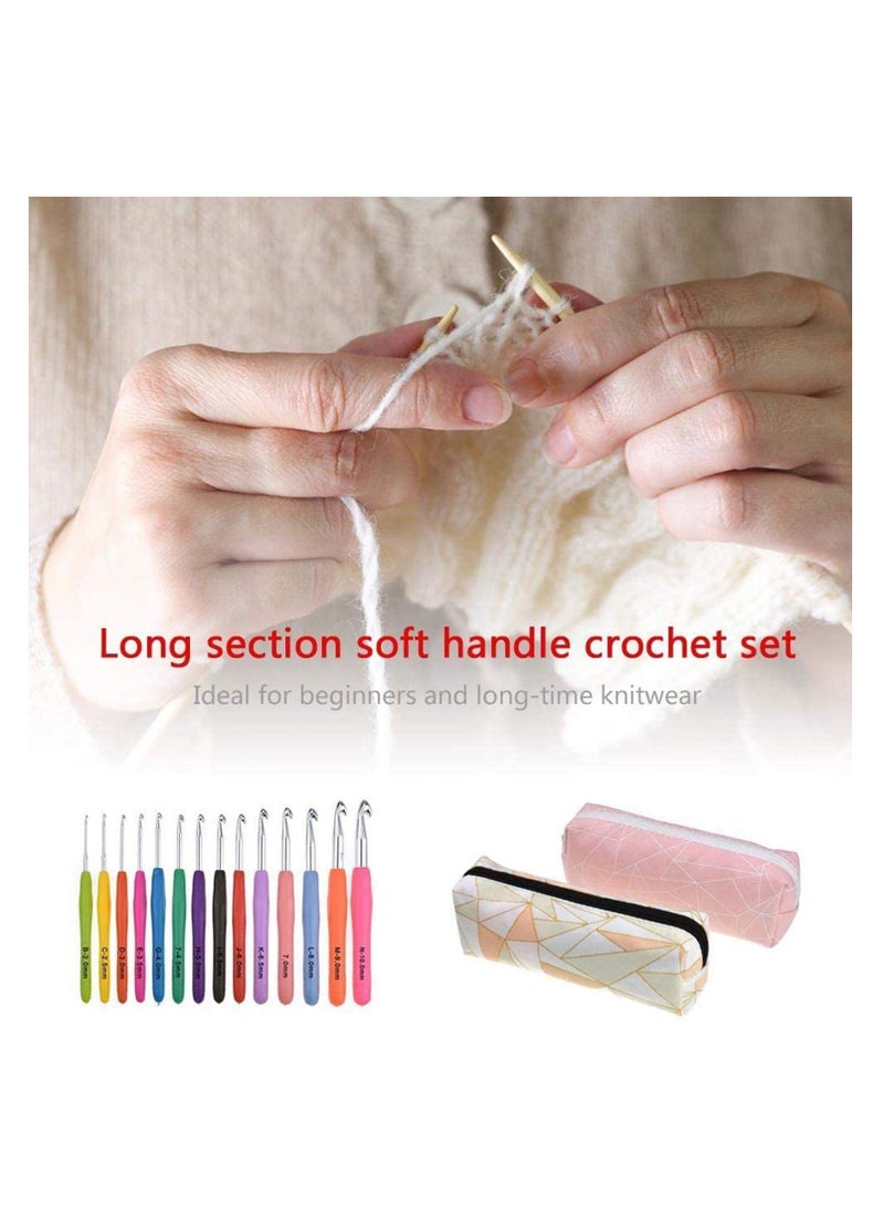 Y&D Crochet Hook Set Ergonomic Soft Grip Handles Knitting Needles Kit with Case Locks Big Eye Blunt Needle for Adults Beginners  - Image 2