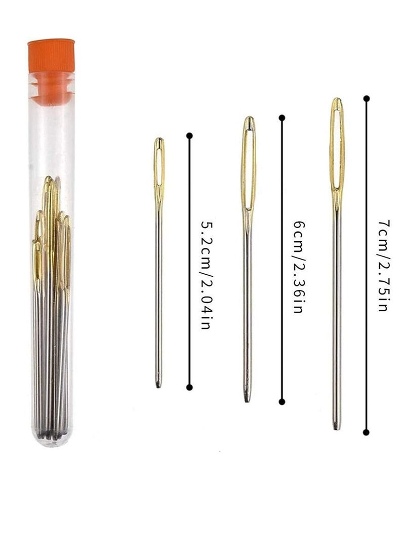 Y&D Crochet Hook Set Ergonomic Soft Grip Handles Knitting Needles Kit with Case Locks Big Eye Blunt Needle for Adults Beginners  - Image 4
