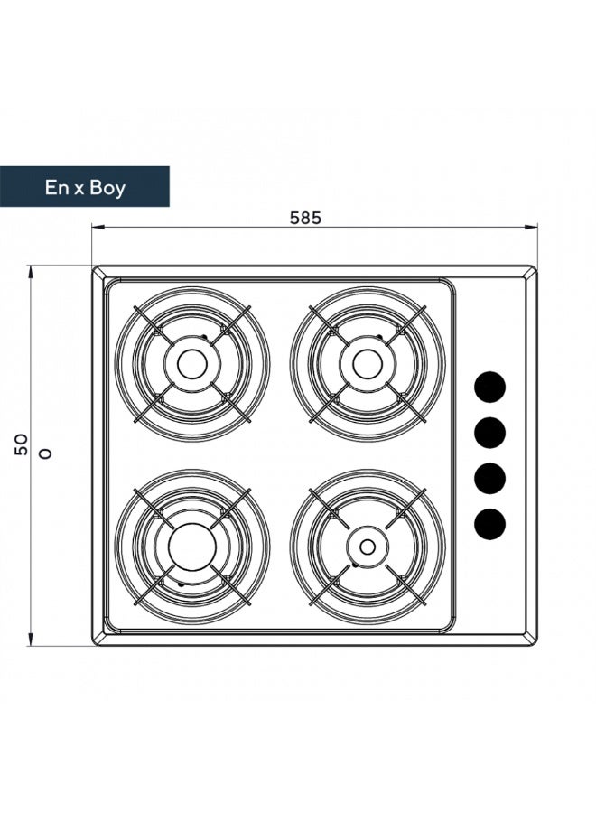 كومتيل سطح بلت ان غاز كوميتل 4 عيون استيل (تركى) شبك عريض - Image 2