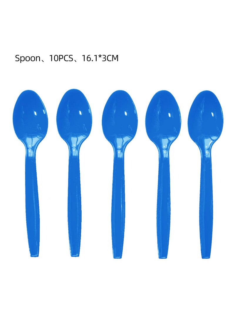 Generic New Blue Mario Theme Birthday Party Decor Blue spoon 10p 