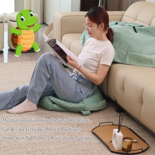 PTAEXCEL Wearable Turtle Shell Pillow, 51in/130cm Giant Wearable Tortoise Shell Plush Removable Oversized Turtle Stuffed Animal Dress Up Cushion Costume for Adults. - Image 5